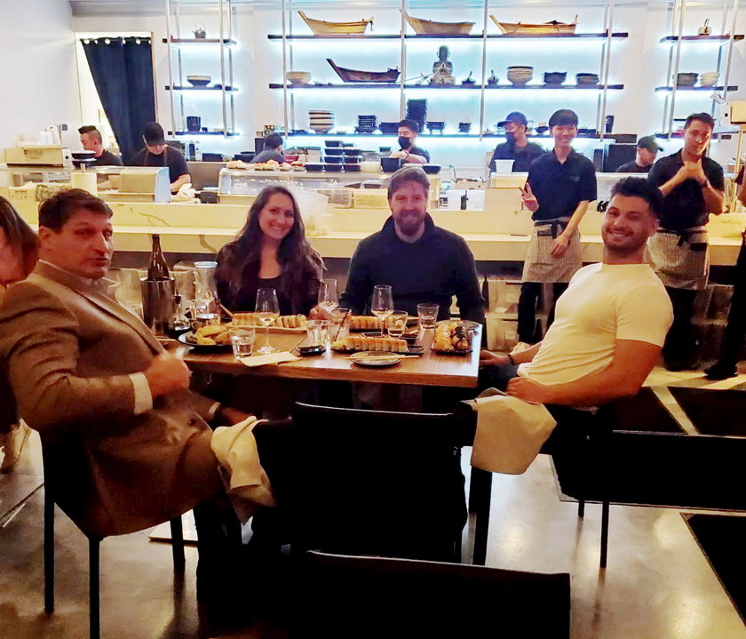 Andrzej Golota (left) celebrated the 25th birthday of his son Andrzej (right) in the company of his daughter Ola and her lover.