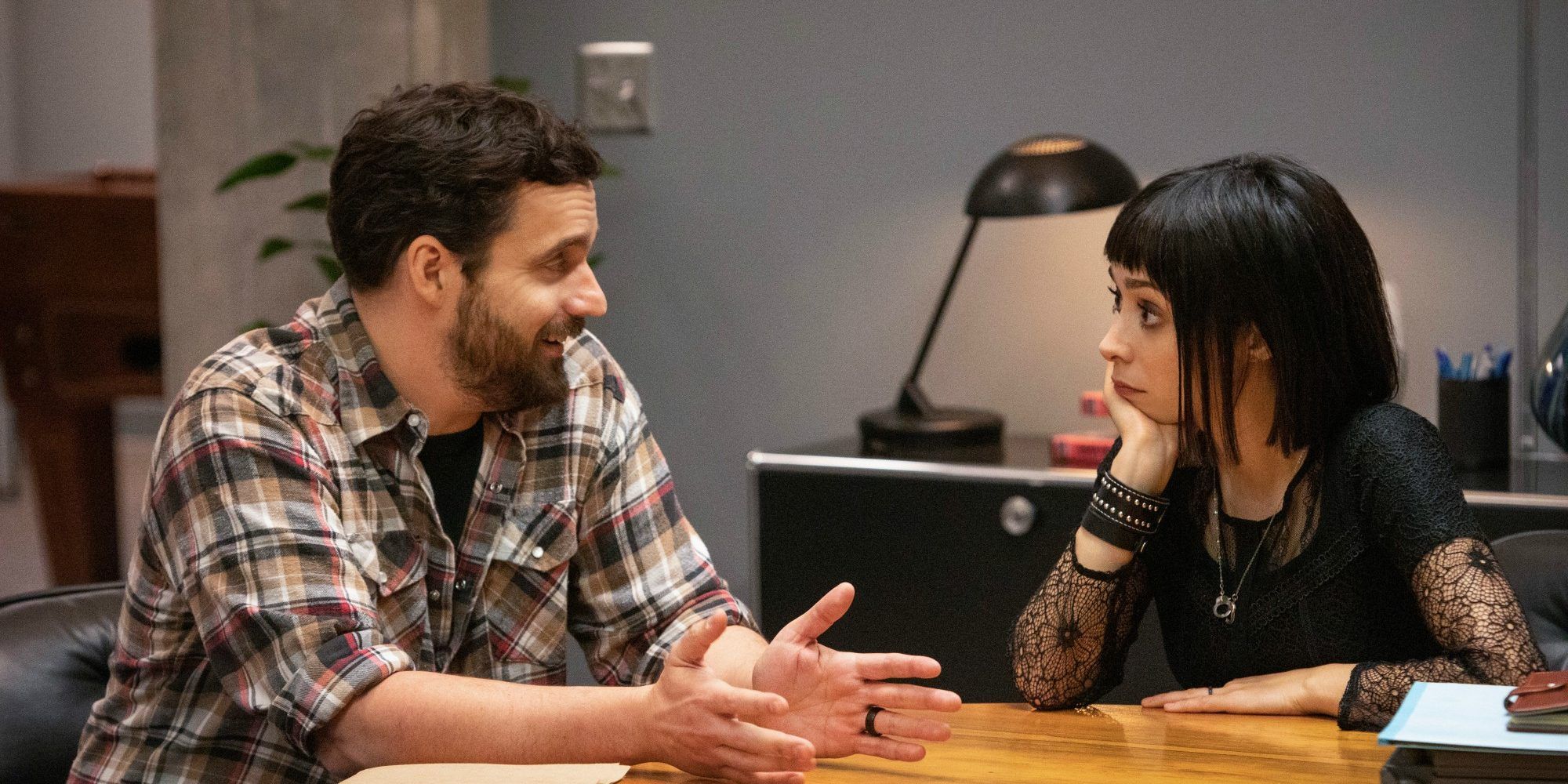 Jake Johnson and Christine Milotti at Mythic Quest