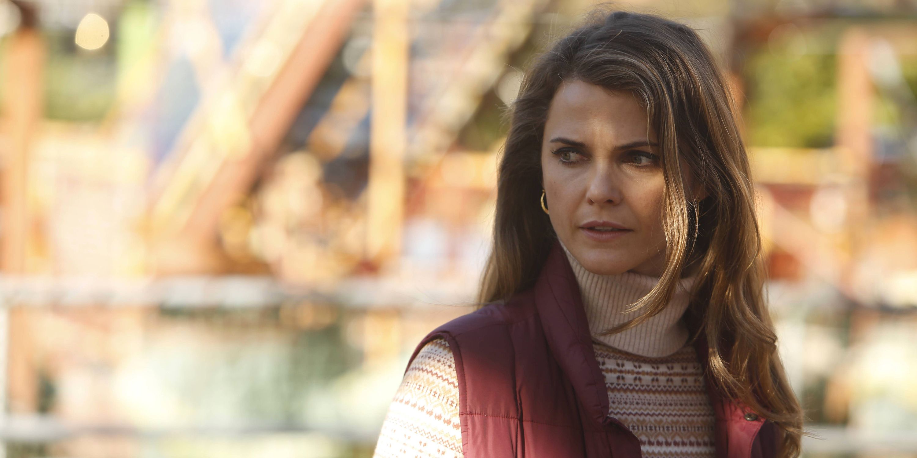 Elizabeth Jennings looks suspiciously at something in The Americans.