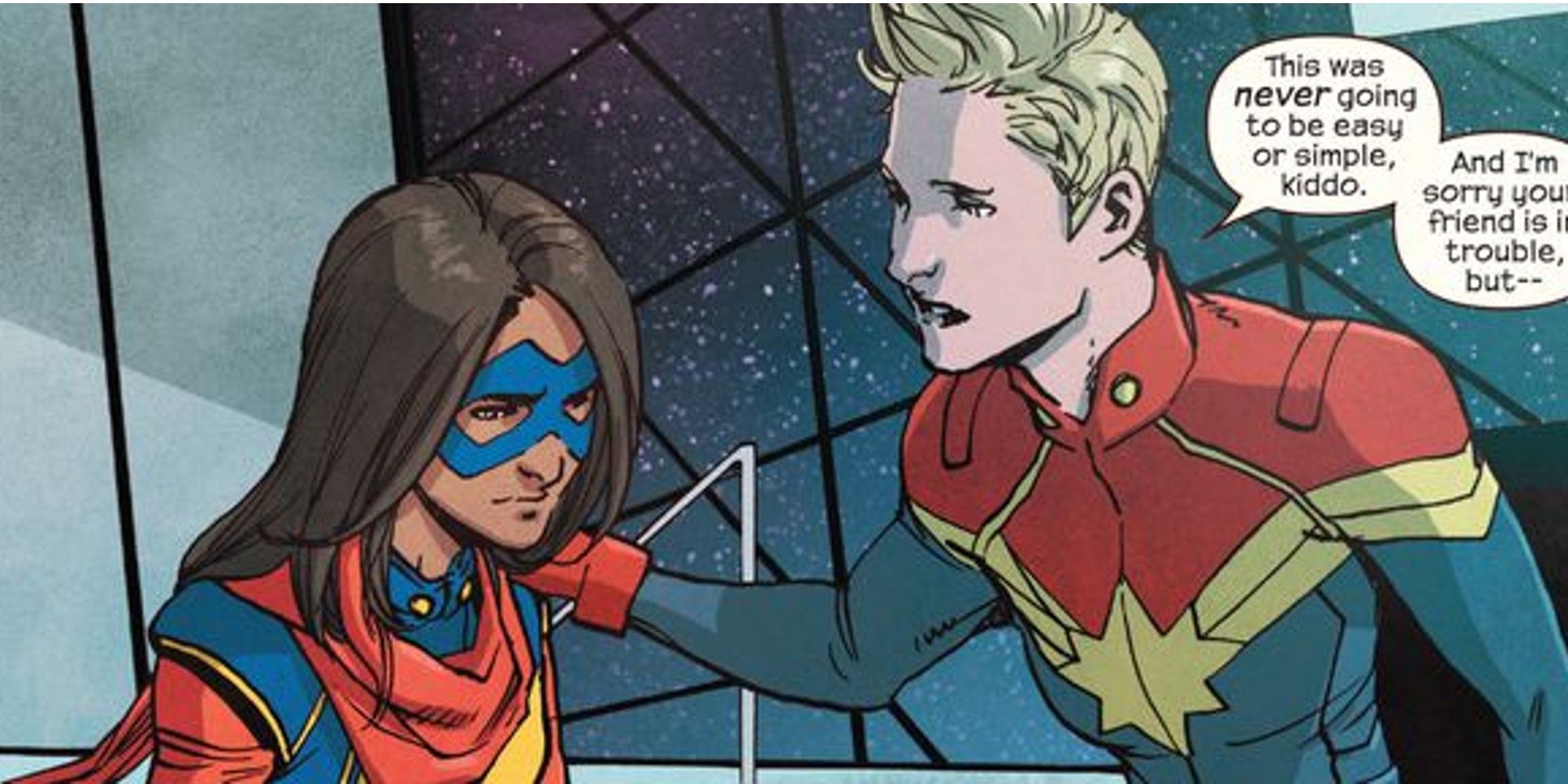 Kamala Khan and Carol Danvers in Civil War 2