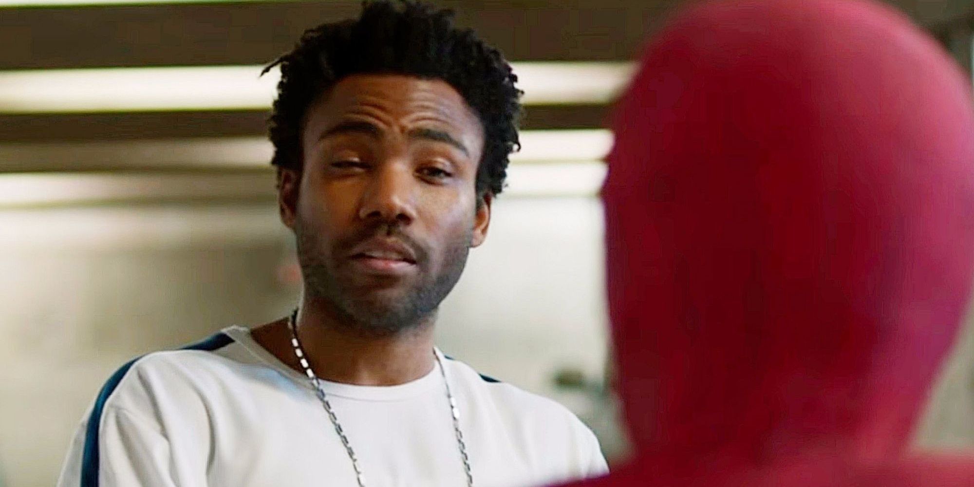 Donald Glover in Spider-Man: Homecoming during an interrogation in a gun case