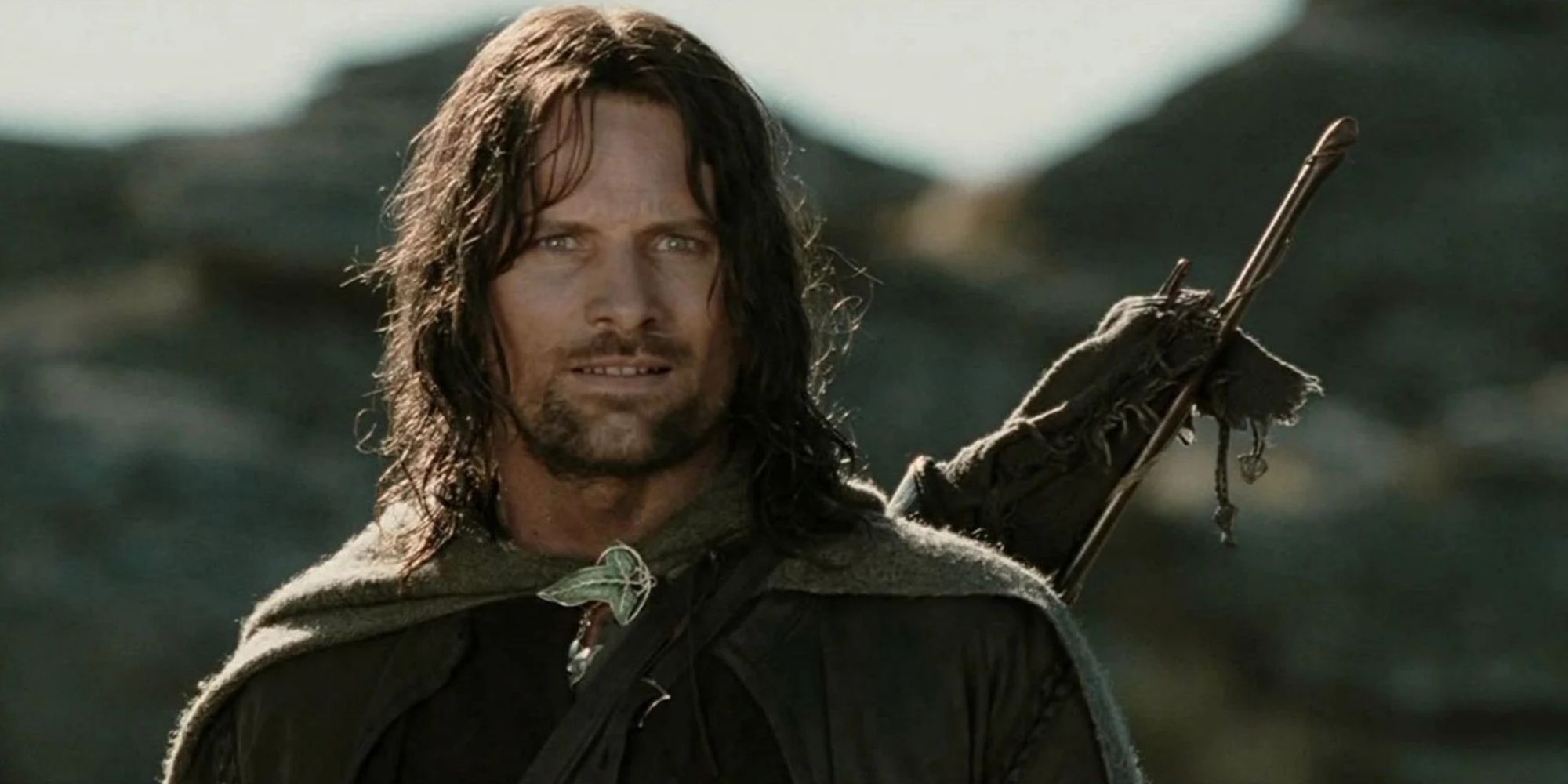 Aragorn (Viggo Mortensen) searches for kidnapped hobbits in The Lord of the Rings: The Two Towers (2002).