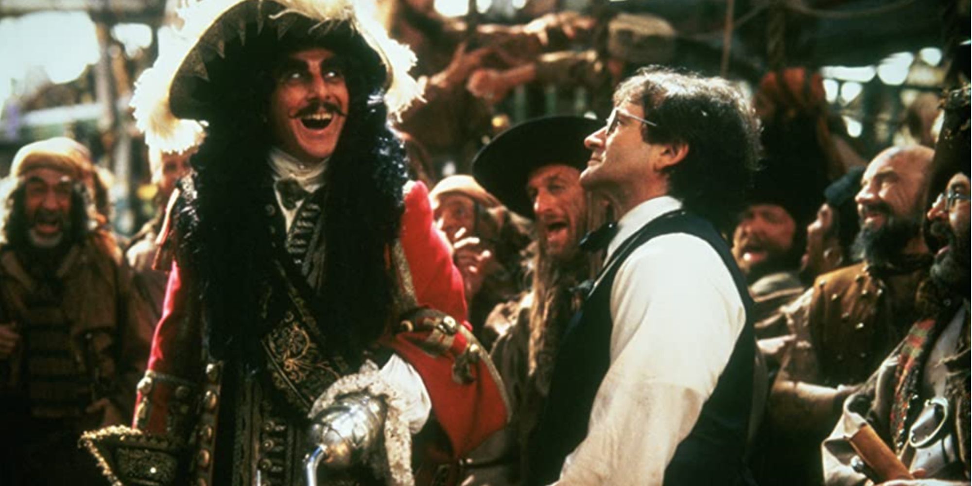 Captain Hook yells at Peter Pan 