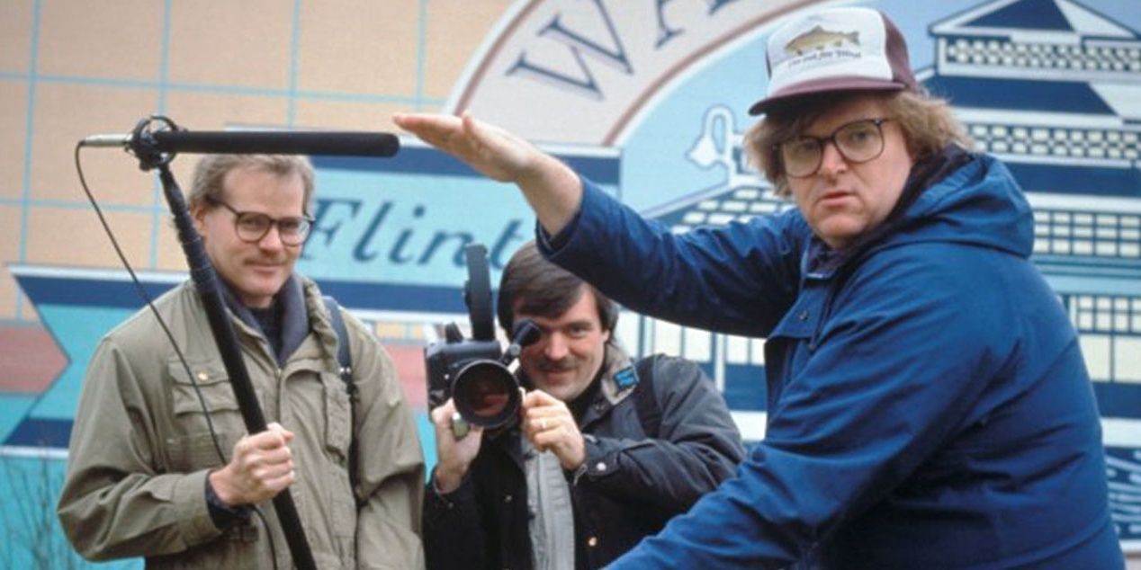 Roger and Me, Michael Moore, Camera Pointing, Microphone Boom