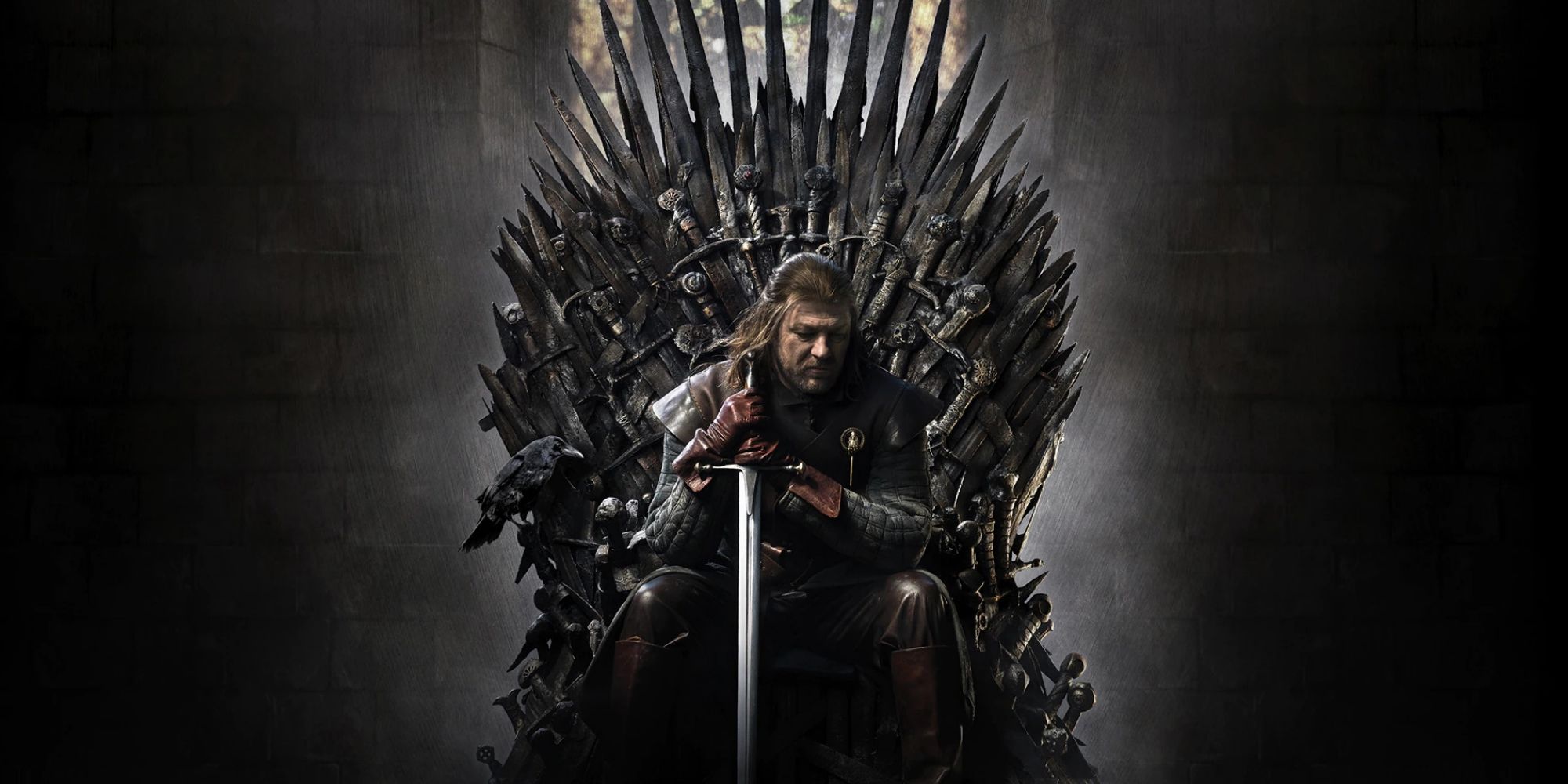 Ned Stark on the Iron Throne in Game of Thrones