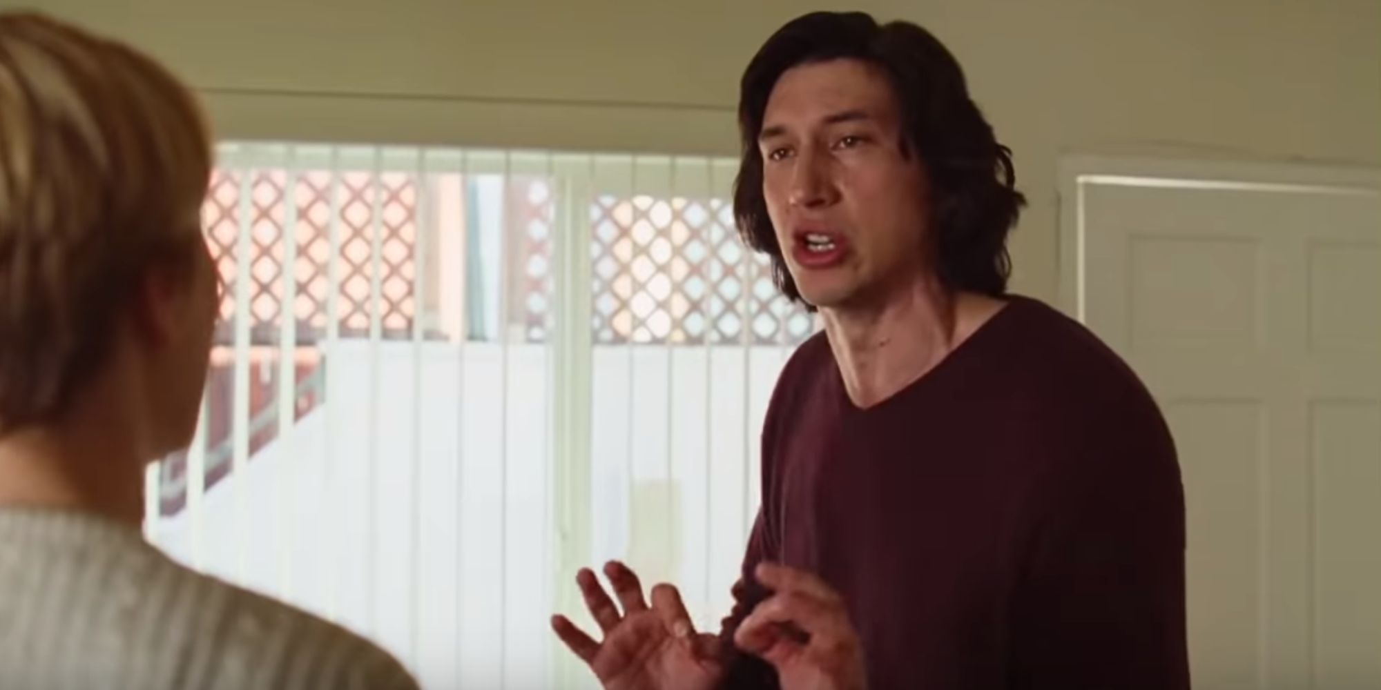 Adam Driver as Charlie yells at Scarlett Johansson as Nicole in Marriage Story