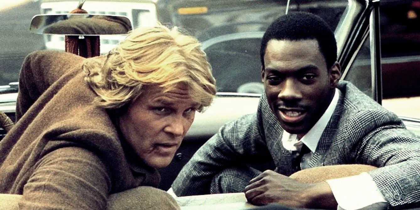 Nick Nolte and Eddie Murphy in the car