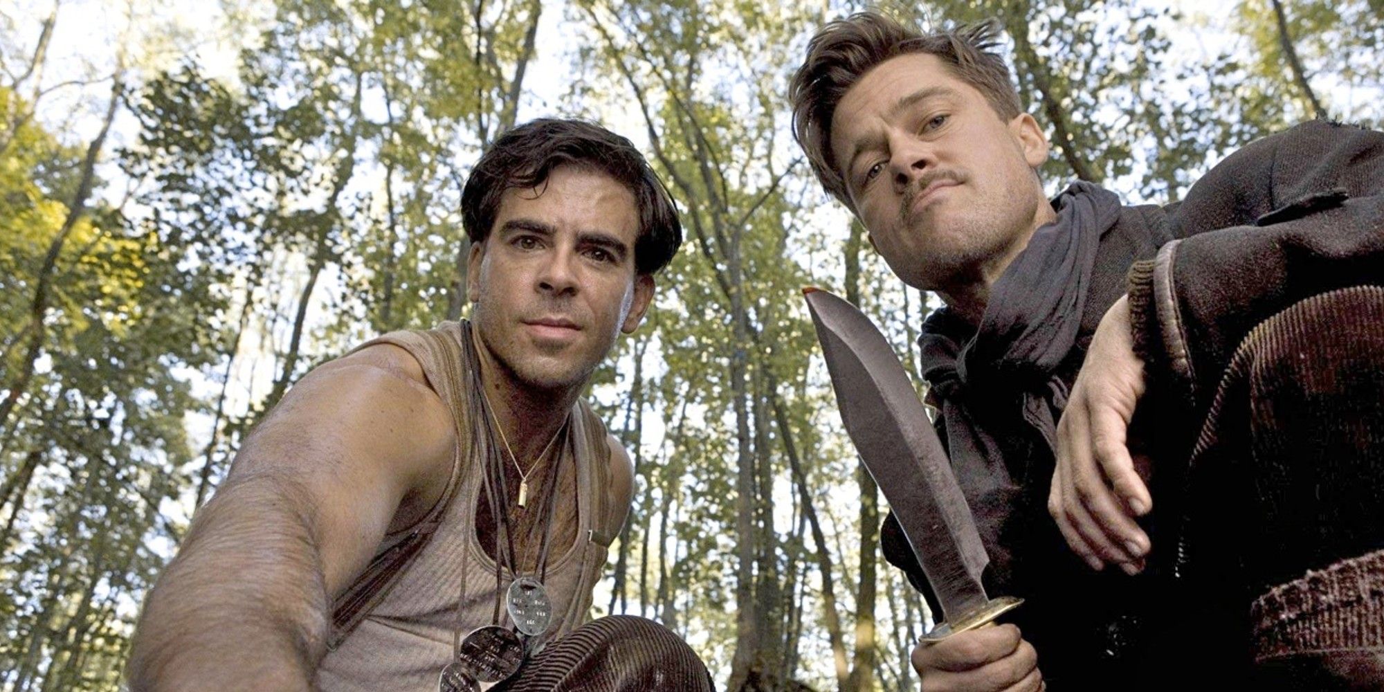 Brad Pitt, Til Schweiger, Melanie Laurent, Eli Roth, Christoph Waltz and Diane Kruger in Inglourious Basterds
