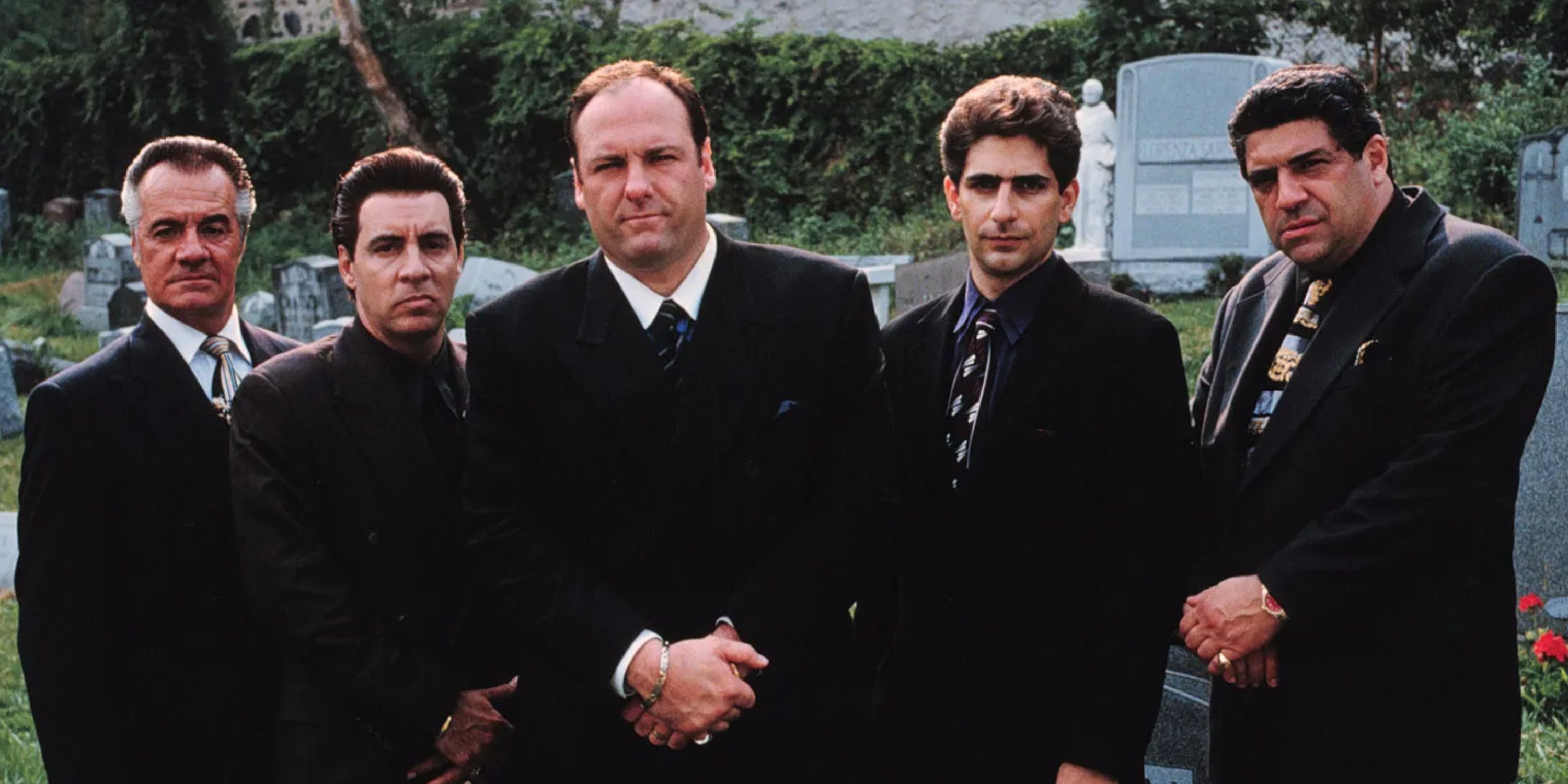 Leading male Sopranos in costume at a funeral