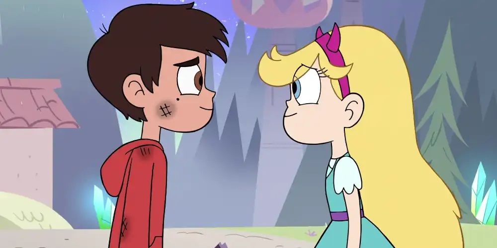Star and Marco stand together after their worlds have merged.
