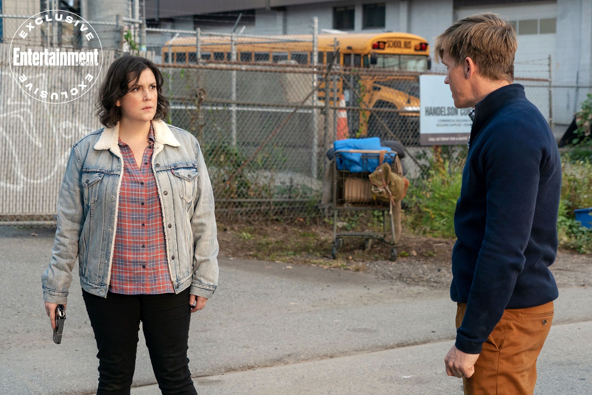 Melanie Lynskey as Shawna and Warren Cole as Jeff in the second season of Yellow Vests.