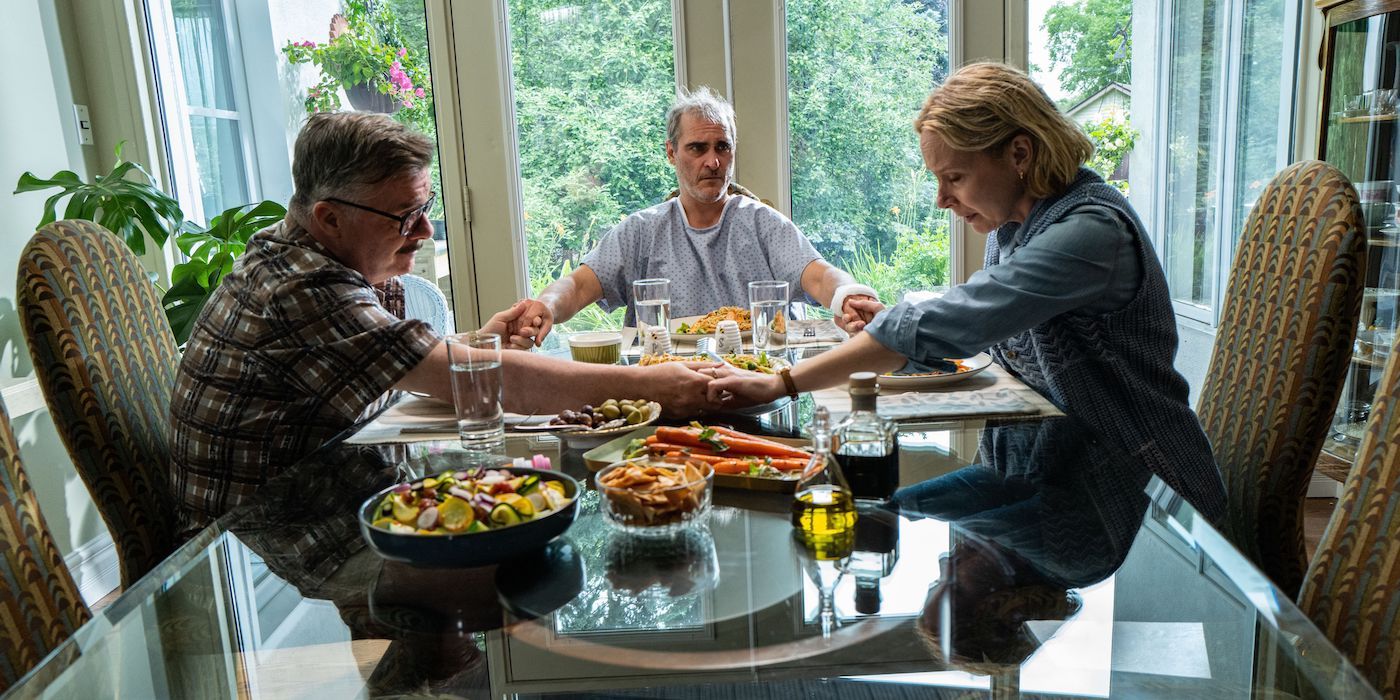 Joaquin Phoenix, Nathan Lane and Amy Ryan in Bo's Afraid