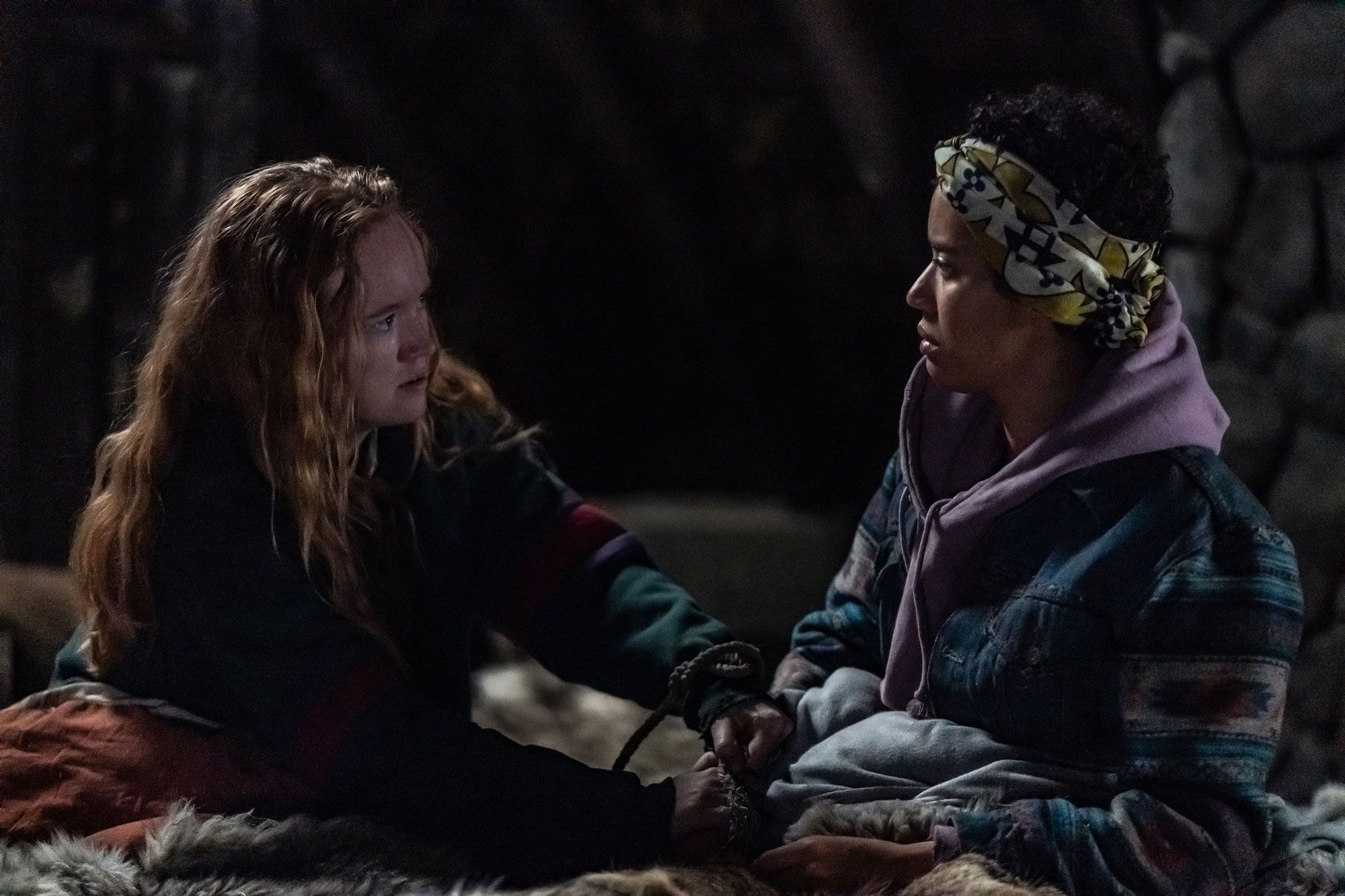 Jasmine Savoy Brown and Liv Hewson in Yellow Vests