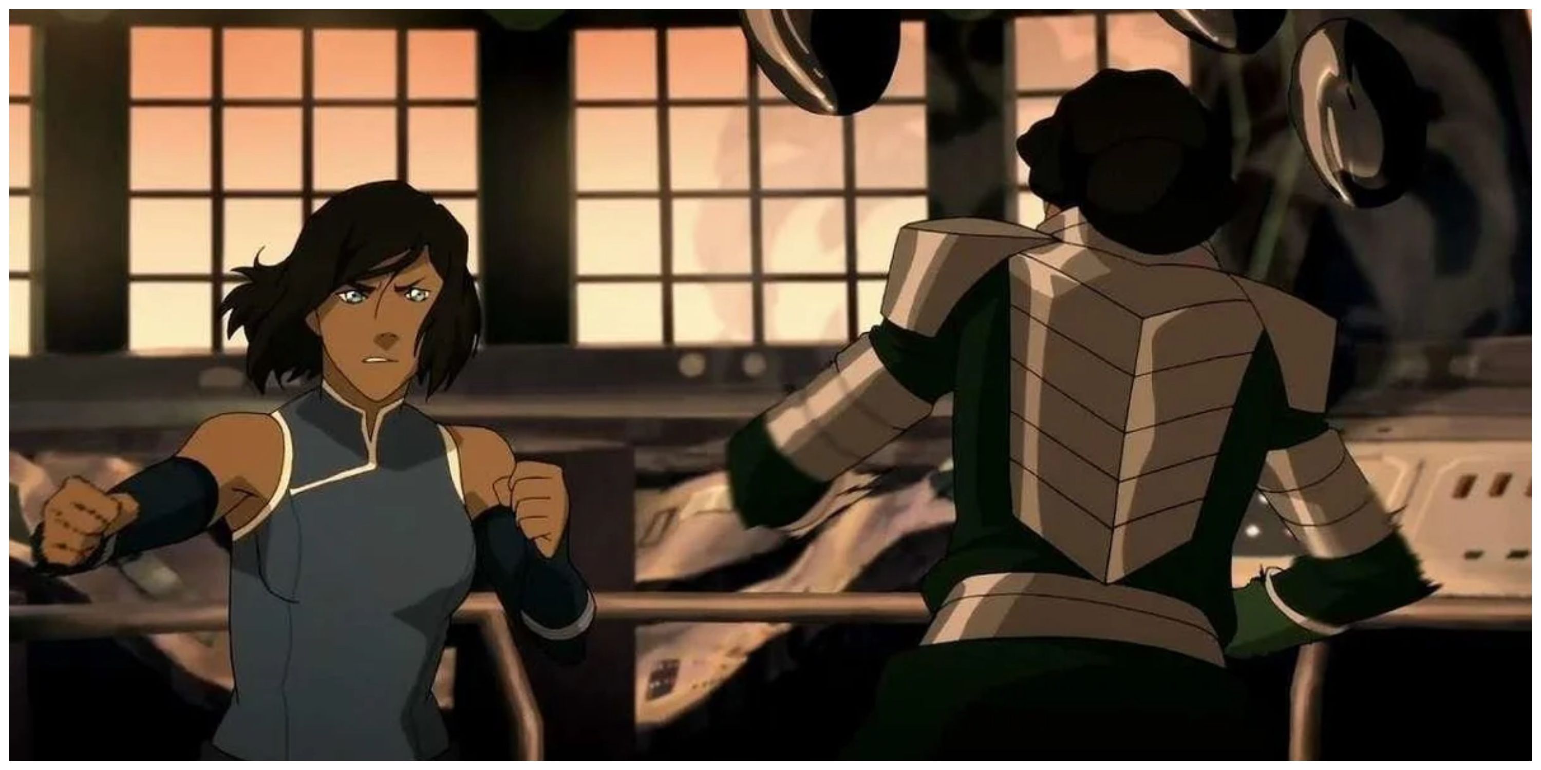 Korra fights Kuvira in The Legend of Korra.