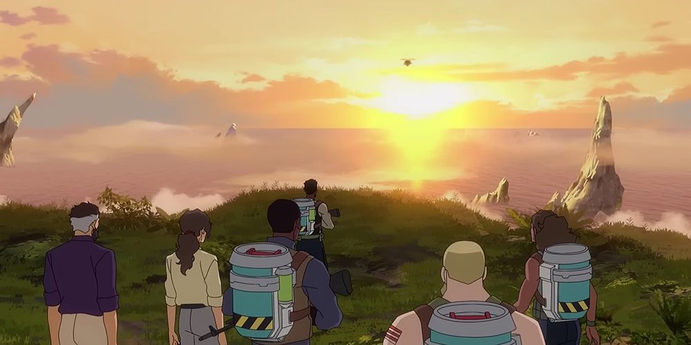 A group of adventurers on Skull Island