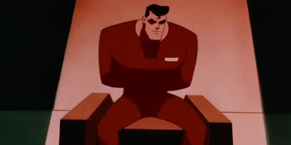 Superman is kept in a room that reflects the effects of the red sun.