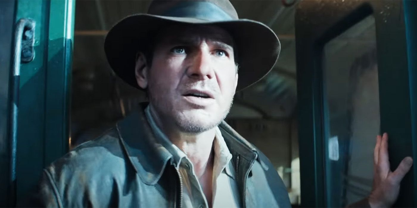 Elderly Harrison Ford in Indiana Jones and the Dial of Doom.