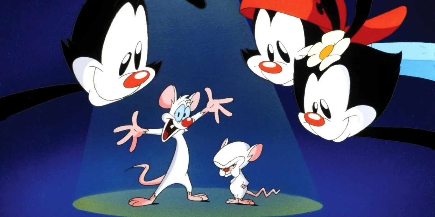 Pinky and the Brain with Yakko, Wakko and Dot from Animaniacs
